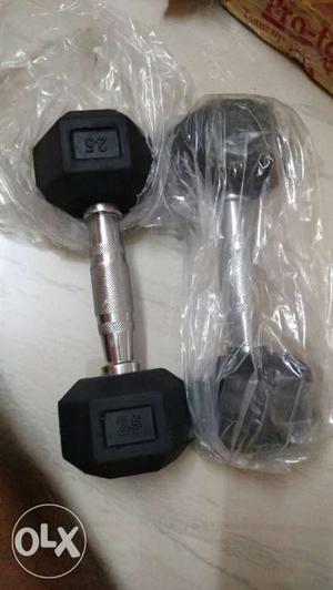 Gray And Black Fix Weight Dumbbells