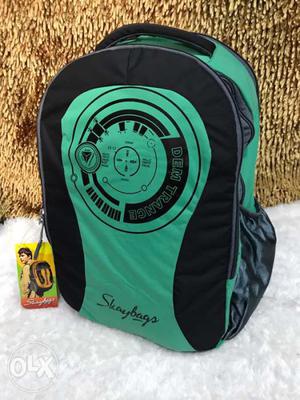 Green And Black Skaybags Backpack