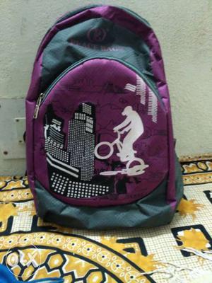 Pink And Grey Backpack