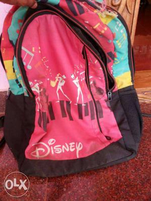 Pink, Teal, And Black Disney Backpack