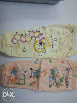 Toddler's Two Yellow And Orange Pajama Pants