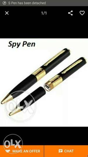 Two Black And Gold Spy Pen