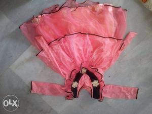 Women's Pink Long-sleeved Ruffled Dress