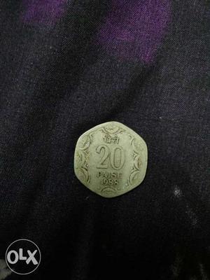 20paise old coin year .