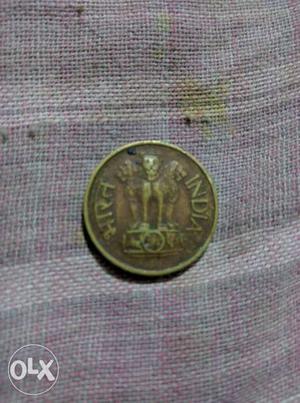 Black And Gold India Round Coin