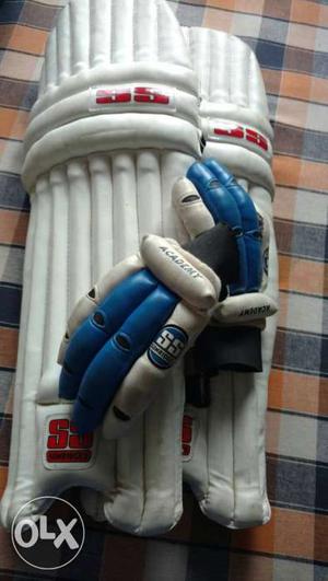 Cricket gloves and pads for sale.