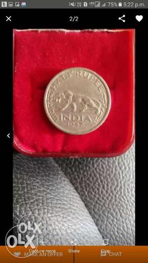Half rupee coin of 