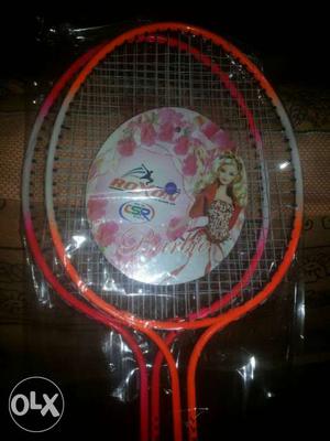 New and unused 2 badminton racquets with double