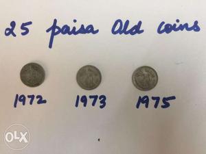 Old 25 paisa coins