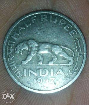 Round Half Rupee India  Coin