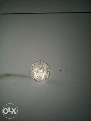 This is aluminium coin of 20 paise 