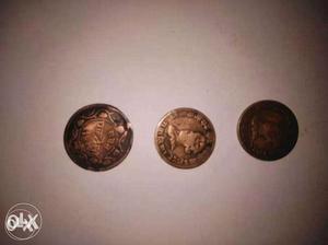 Three Round Copper Coins