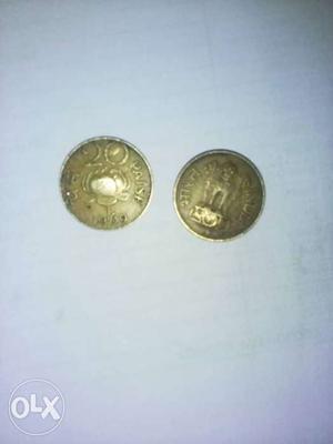 Two 20 paise coin 