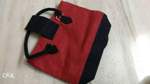 Women's Red And Black Bowler Bag