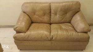2 Seater Imported Pure Leather Sofa in excellent condition