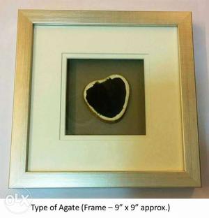 Agate In Brown Wooden Frame