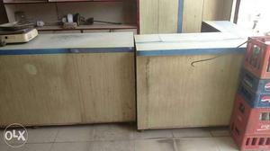 Beige Wooden Counter Desk
