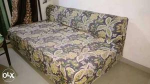 Black And Green Floral Fabric Couch