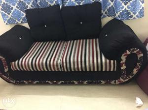 Black And White 2-seat Couch