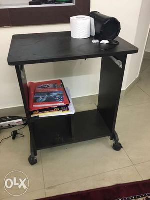 Black Wooden Desk With Casters