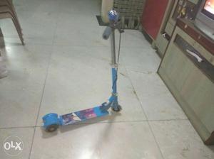 Blue And Gray Kick Scooter