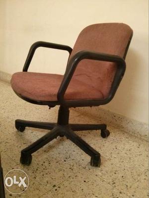 Brown And Black Rolling Chair