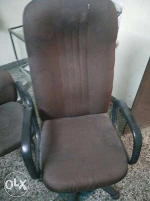 Brown Padded Rolling Chair