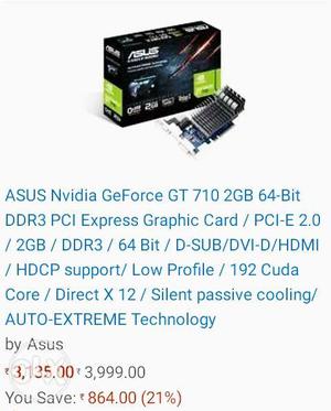New Asus 2gb graphics card For