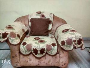 Pink, Green, And Maroon Floral Sofa Chair