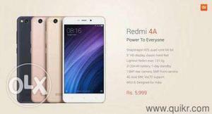 Redmi 4a (gold) only 1 piece available fix rate