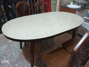 Sagoon Wood Table with 4 Chairs in Excellent Condition