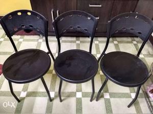 Set of 3 black chairs in mint condition. if