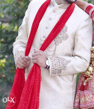 Sherwani. wore only once. sherwani also includes