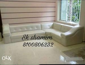 White sectional sofa at cost rate