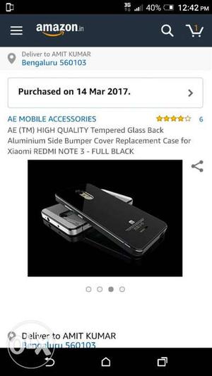 Xiomi redmi note 3 case new real price 550 on amazon