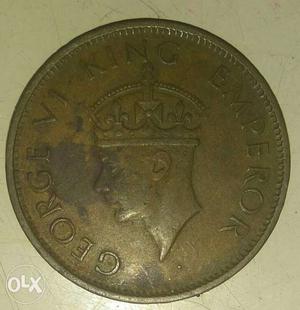 0ne quarter of anna coin Year , from british rule