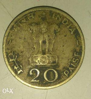 20 paisa coin with clear message of Providing food to all