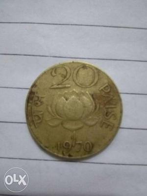 20 paisa copper coin