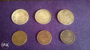 6 Old coins George ,George 5 Mary