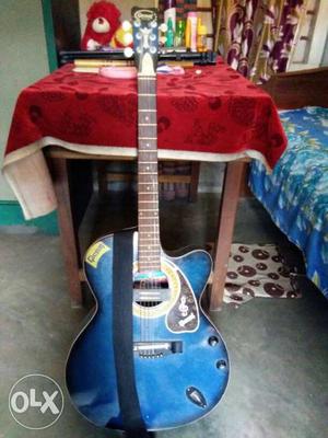 Blue And Black Cut Away Acoustic Guitar
