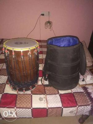 Brown And White Percussion Drum With Case