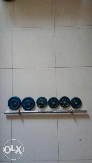 Gym rod with lock and following weights 2.5