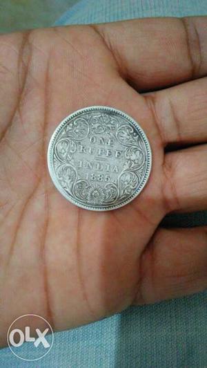 One rupee british silver coin of queen victoria