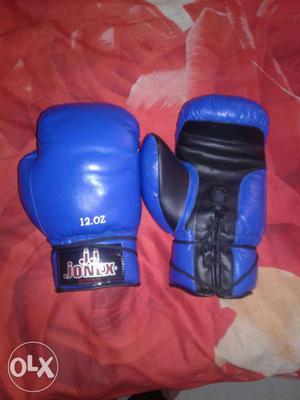 Pair Of Blue-and-black Jonex Boxing Gloves