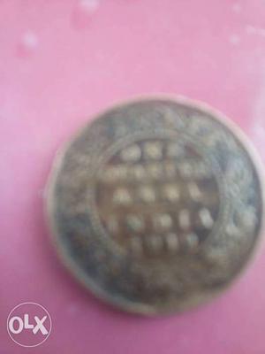 Round One Quart Anna India Coin 