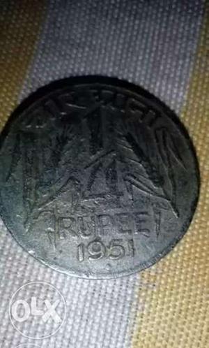 Round Silver 1/4 Rupee  Coin