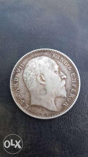 Round Silver Edward VII King And Emperor Coin