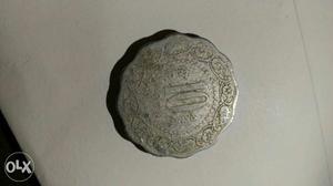 Silver Scalloped 10 paise Coin