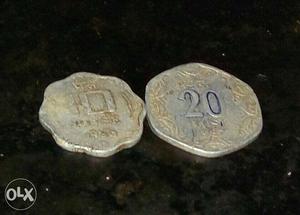 Two 10 And 20 Paise Coins