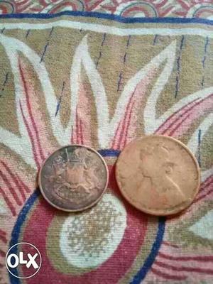 Two Round Cooper Coins